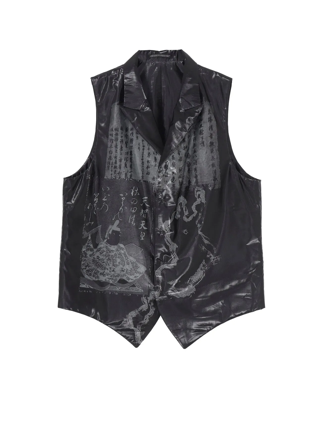 BIWA LAKE PRINTED TRANSPARENT VEST sold by Yohji Yamamoto