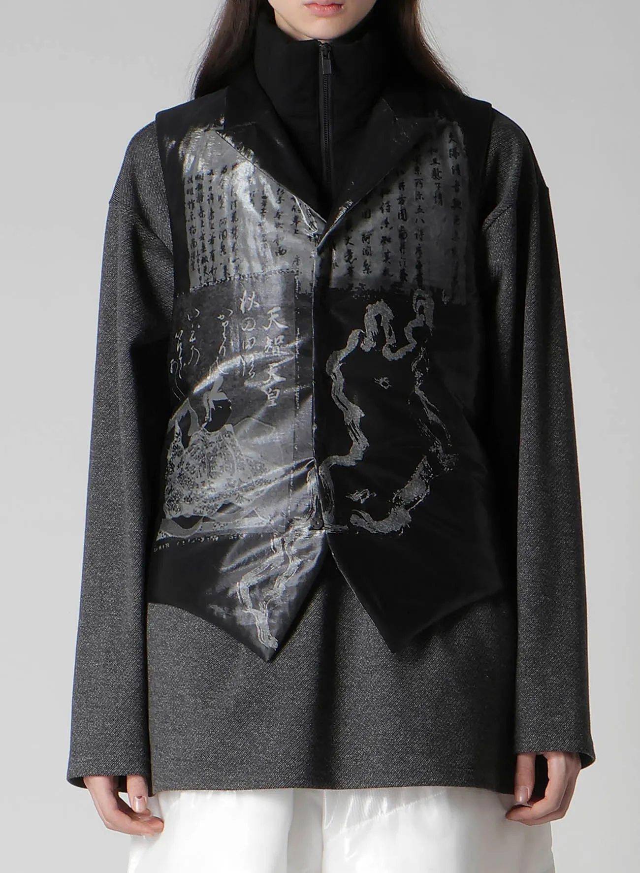 BIWA LAKE PRINTED TRANSPARENT VEST sold by Yohji Yamamoto product image thumbnail 3