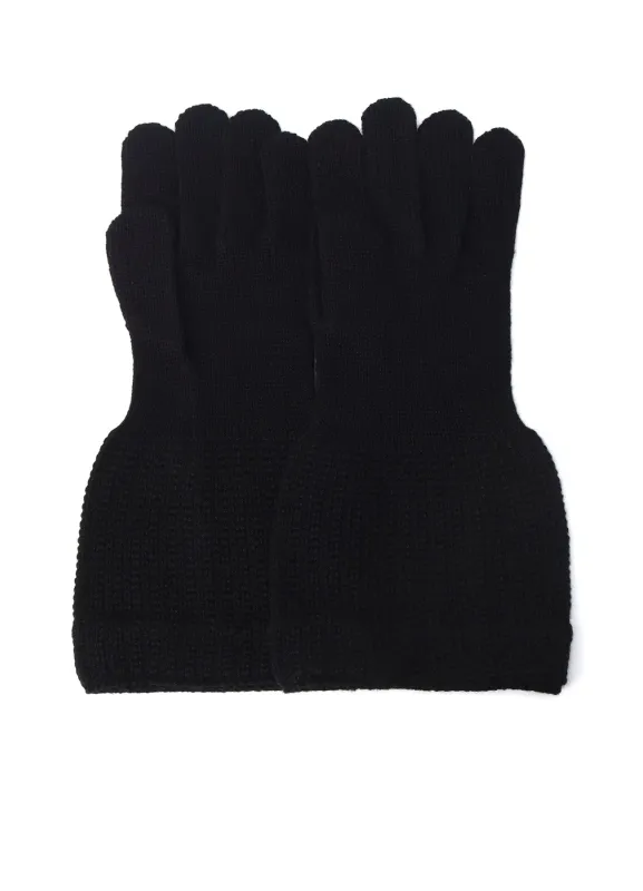 W/AC CARDIGAN STITCH KNITTED CUFFS GLOVES sold by Yohji Yamamoto