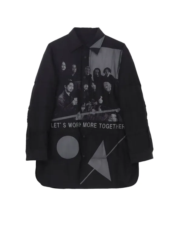MESSAGE FOR STAFFS PRINTED PADDED BLOUSE made by Yohji Yamamoto