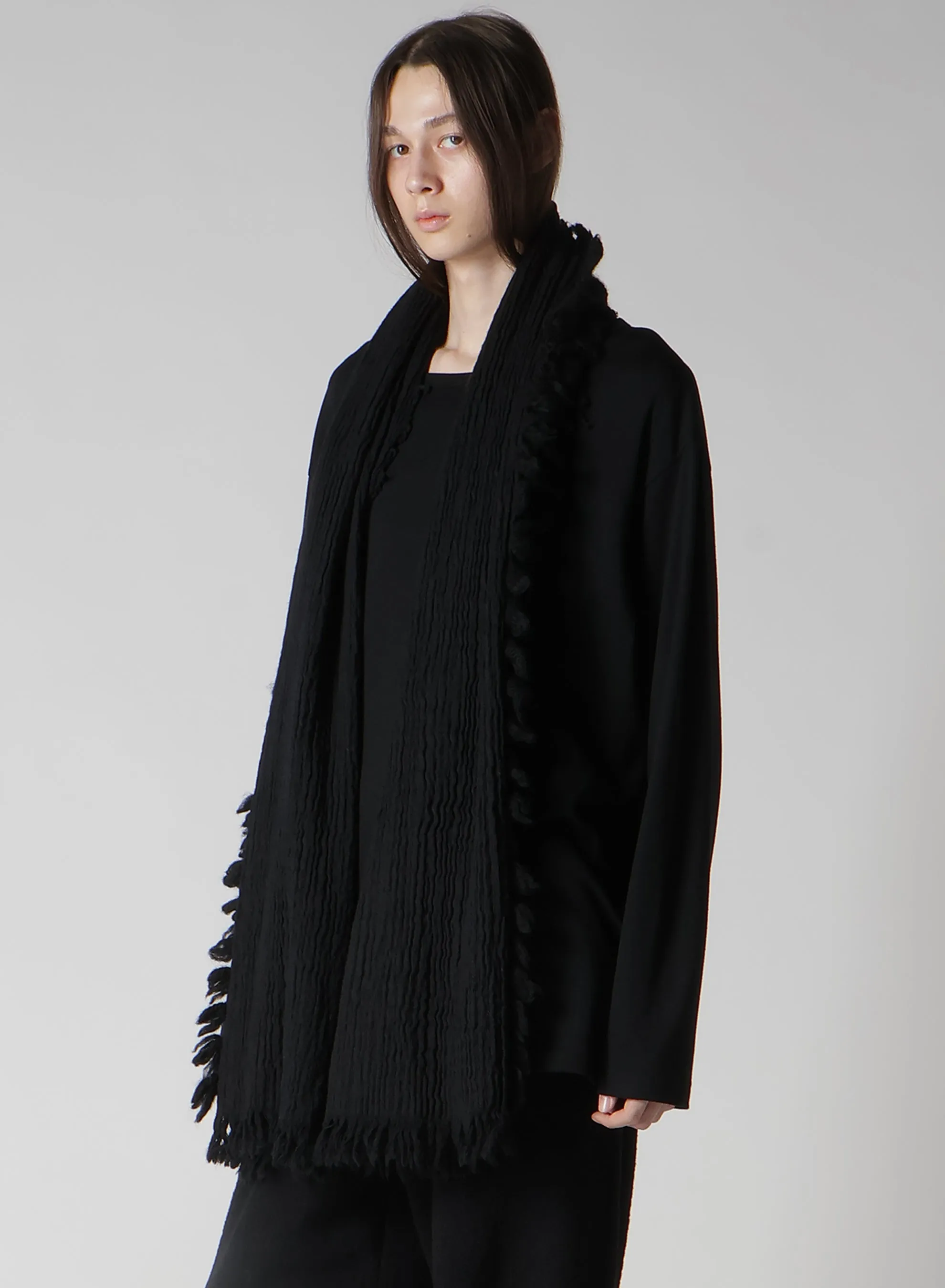 W FLAT/W SLUB WILLOW SCARF sold by Yohji Yamamoto product image thumbnail 3