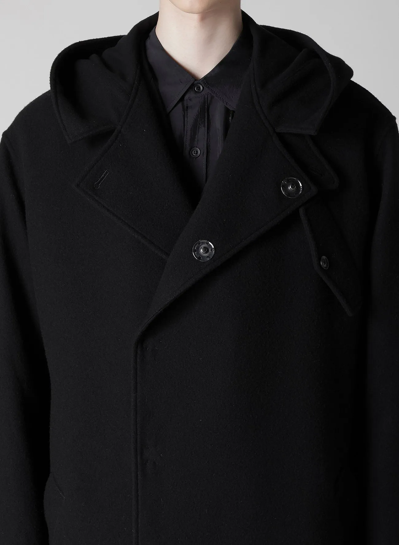 AIRY MOSSER HOODED COAT sold by Yohji Yamamoto product image thumbnail 3