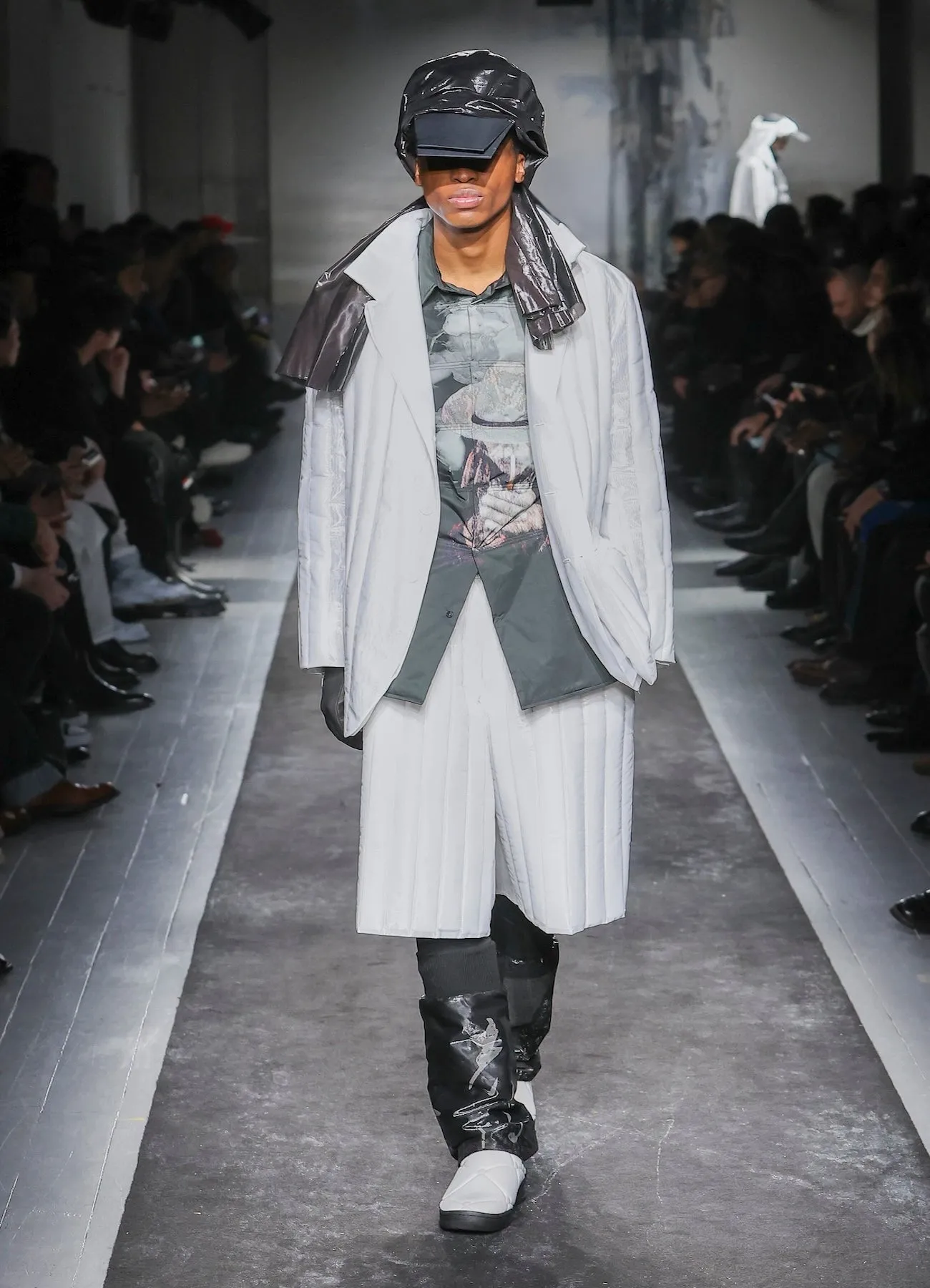 TOBACCO OLD MAN PRINTED PADDED BLOUSE sold by Yohji Yamamoto product image thumbnail 2