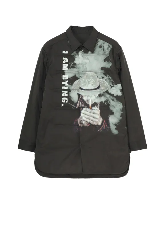 TOBACCO OLD MAN PRINTED PADDED BLOUSE sold by Yohji Yamamoto