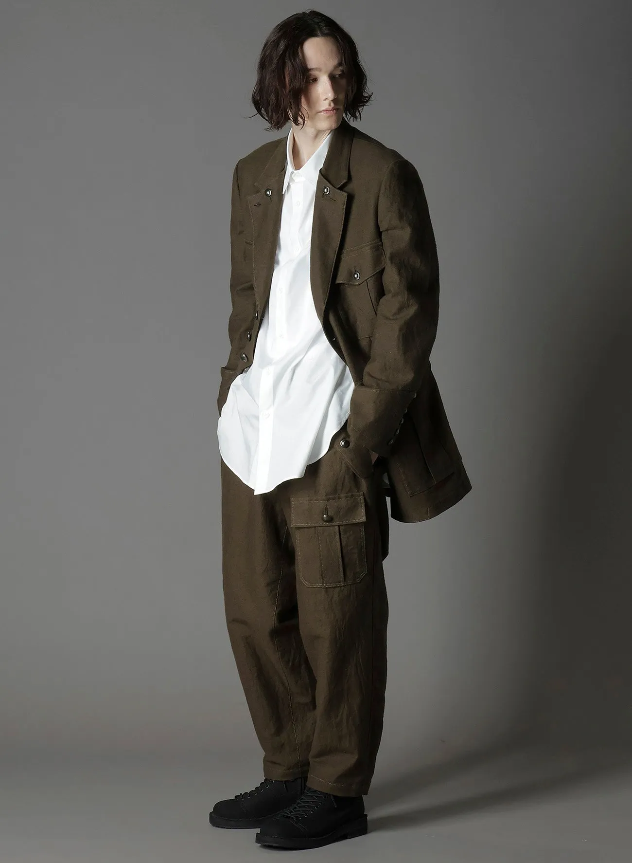 COTTON FLAX MOLESKIN POCKET SLIM PANTS sold by Yohji Yamamoto product image thumbnail 4