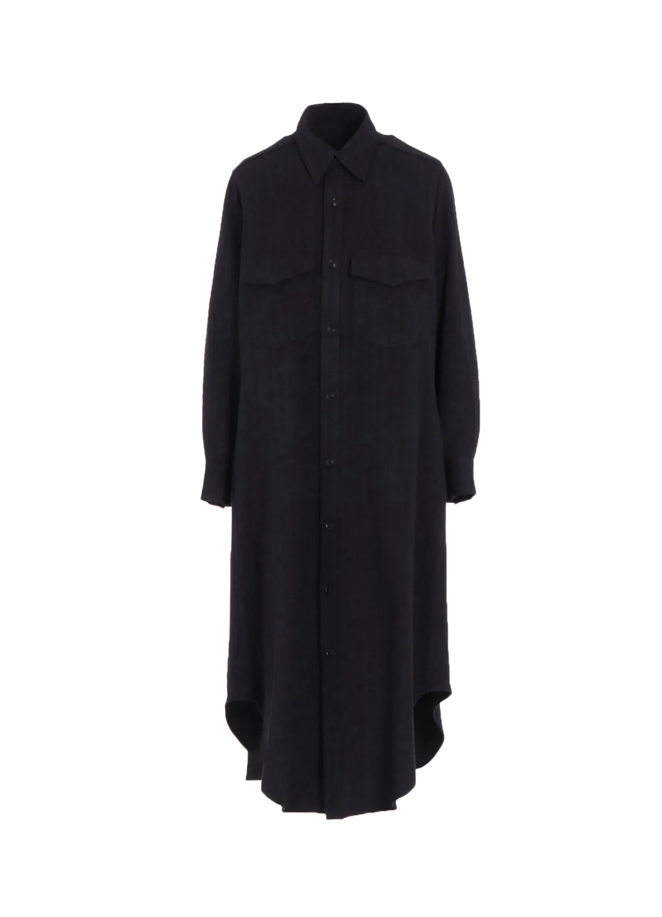 W/NY HERRINGBONE MILITARY LONG DRESS sold by Yohji Yamamoto