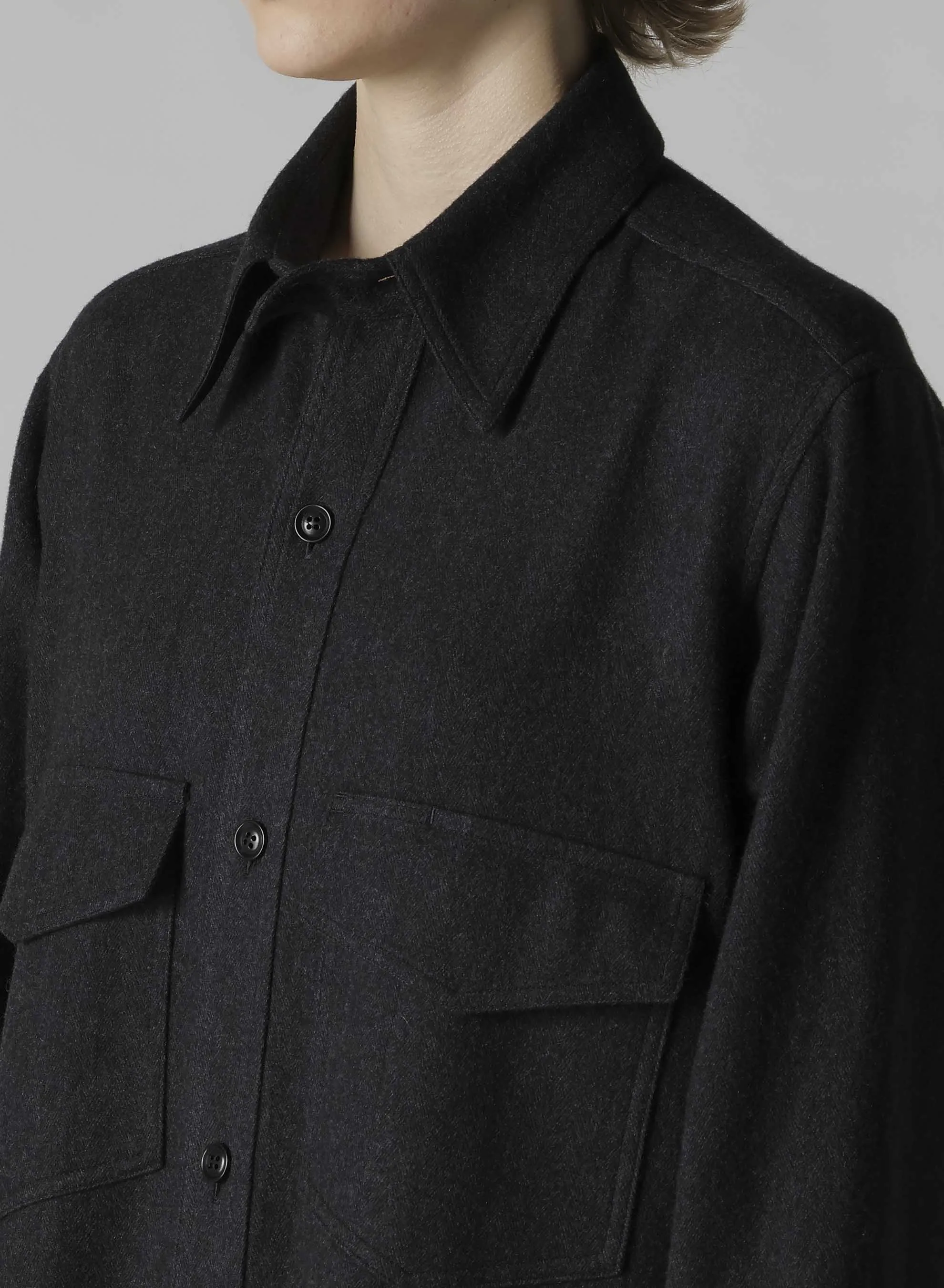 W/NY HERRINGBONE MILITARY LONG DRESS sold by Yohji Yamamoto product image thumbnail 5