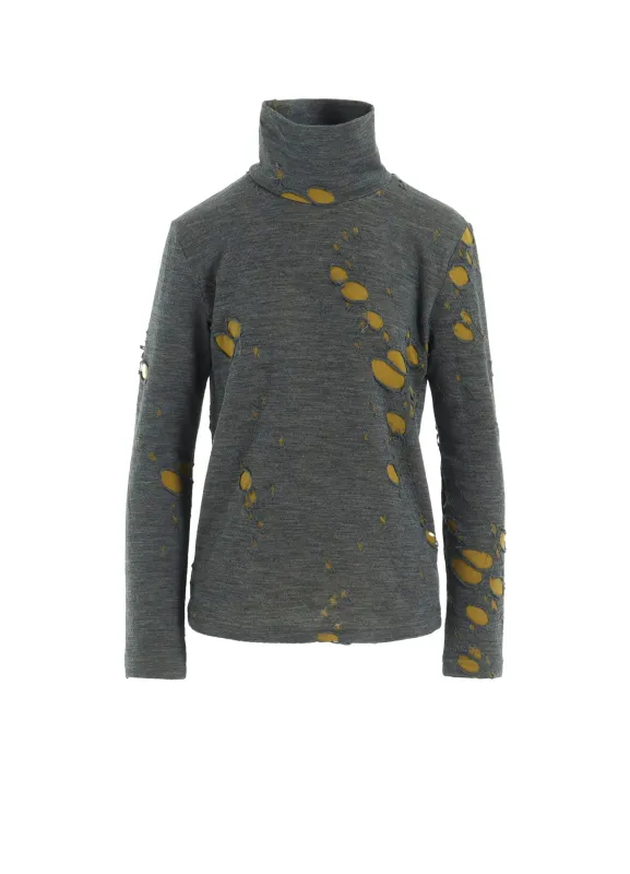 BONDED HOLE JQ HIGH NECK LONG T sold by Yohji Yamamoto