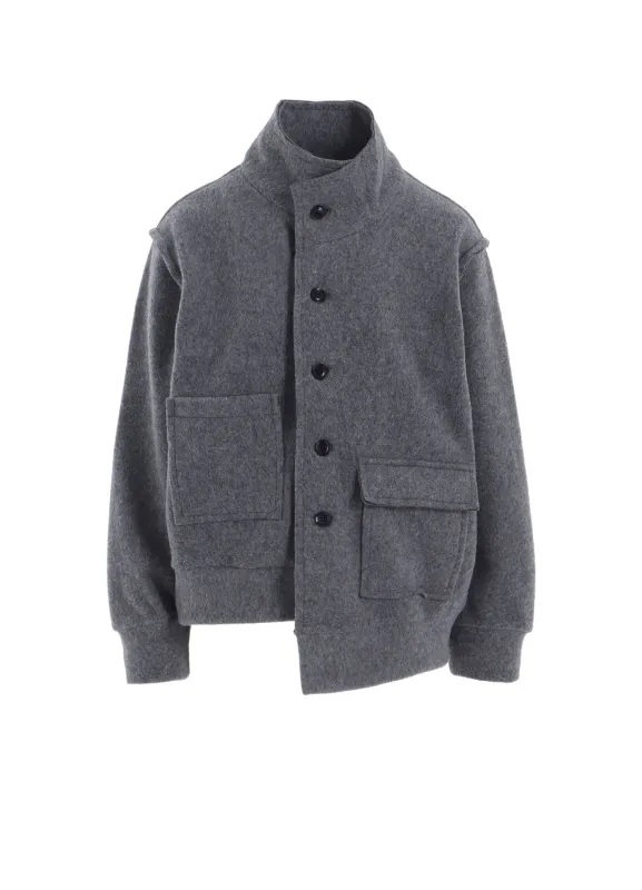 W/NY FLEECE ASYMMETRIC BLOUSON sold by Yohji Yamamoto