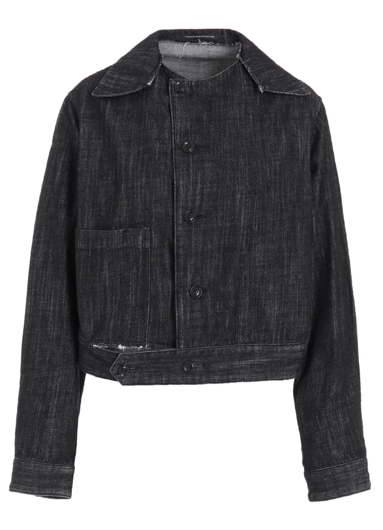 8OZ DENIM SLIT COLLART SHORT BLOUSE sold by Yohji Yamamoto product image thumbnail 3