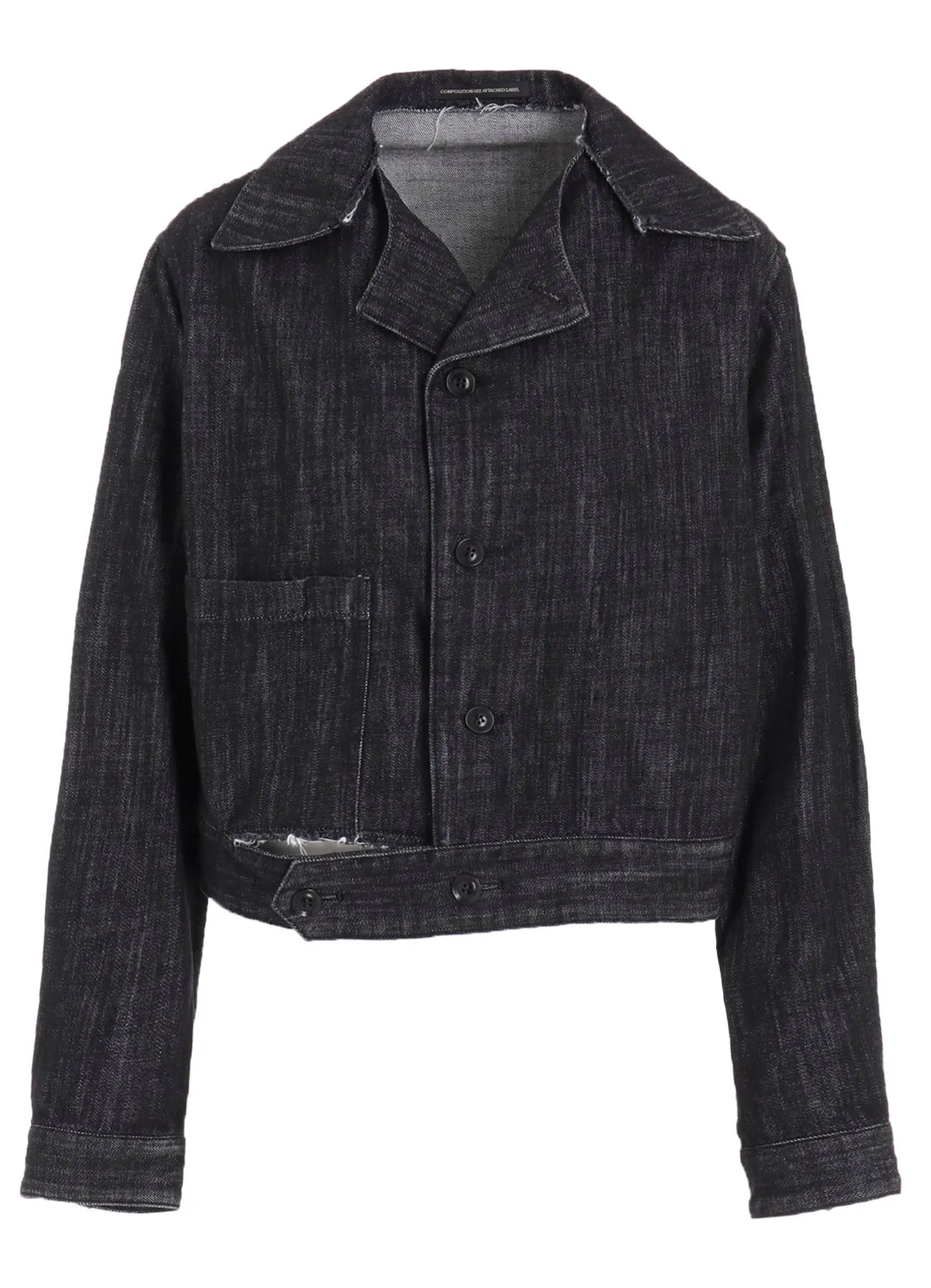 8OZ DENIM SLIT COLLART SHORT BLOUSE sold by Yohji Yamamoto product image thumbnail 2