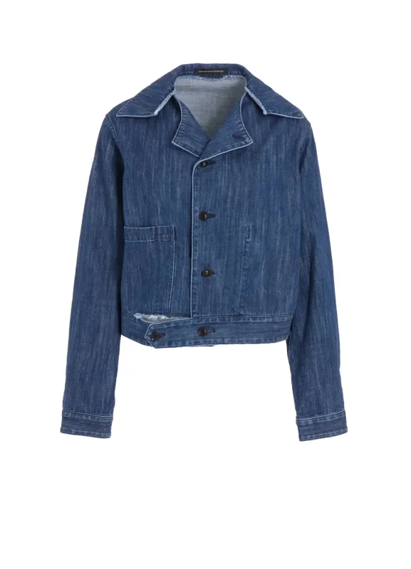8OZ DENIM SLIT COLLART SHORT BLOUSE sold by Yohji Yamamoto