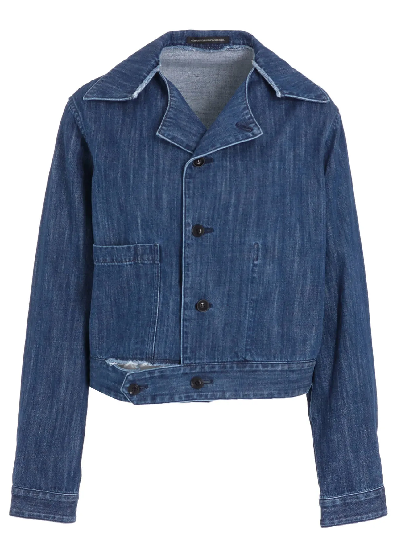 8OZ DENIM SLIT COLLART SHORT BLOUSE sold by Yohji Yamamoto product image thumbnail 2