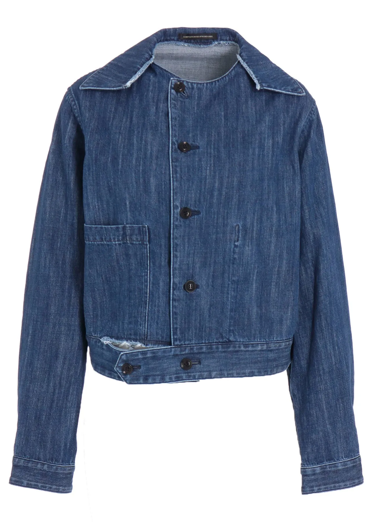 8OZ DENIM SLIT COLLART SHORT BLOUSE sold by Yohji Yamamoto product image thumbnail 3