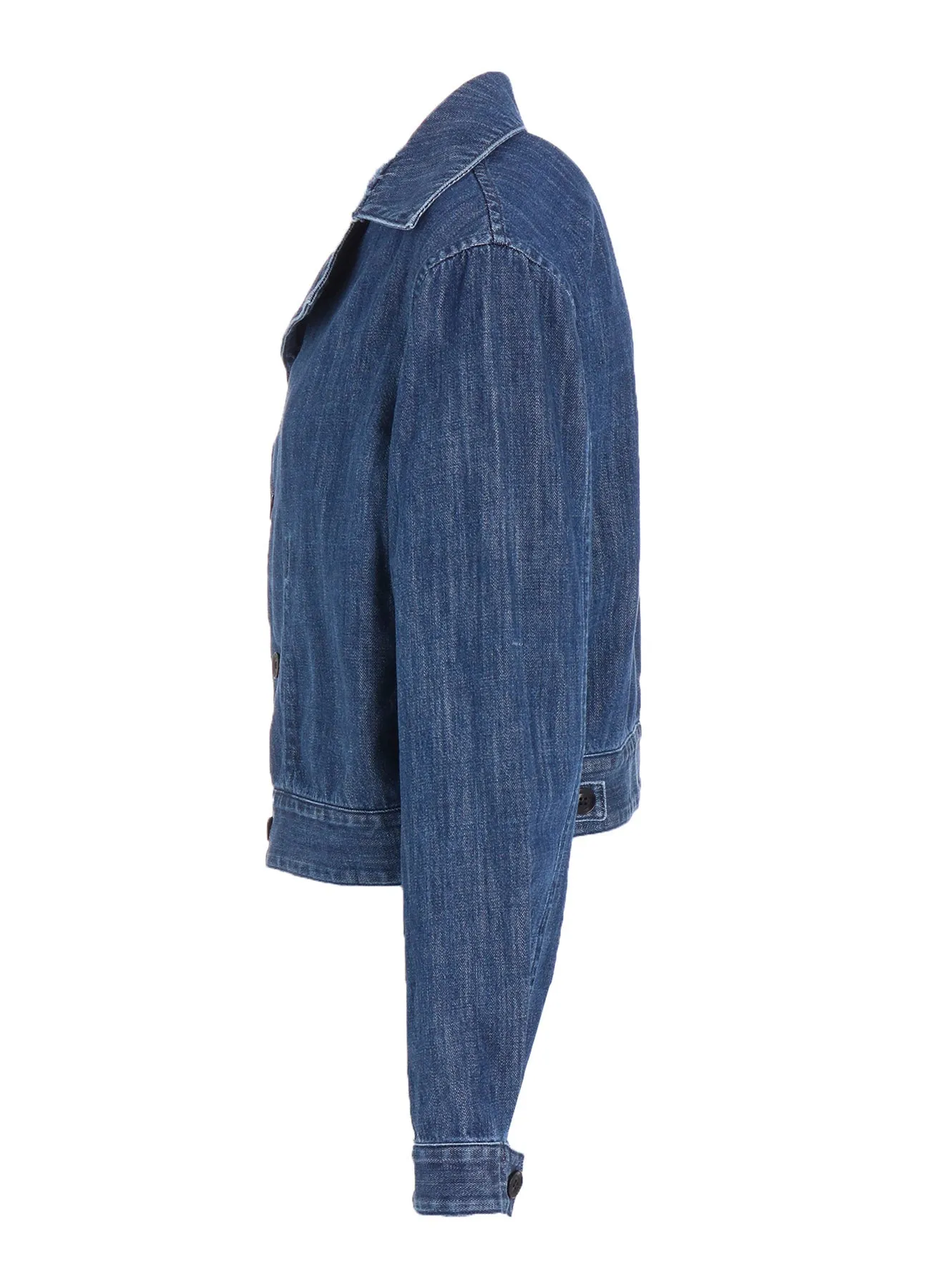 8OZ DENIM SLIT COLLART SHORT BLOUSE sold by Yohji Yamamoto product image thumbnail 4