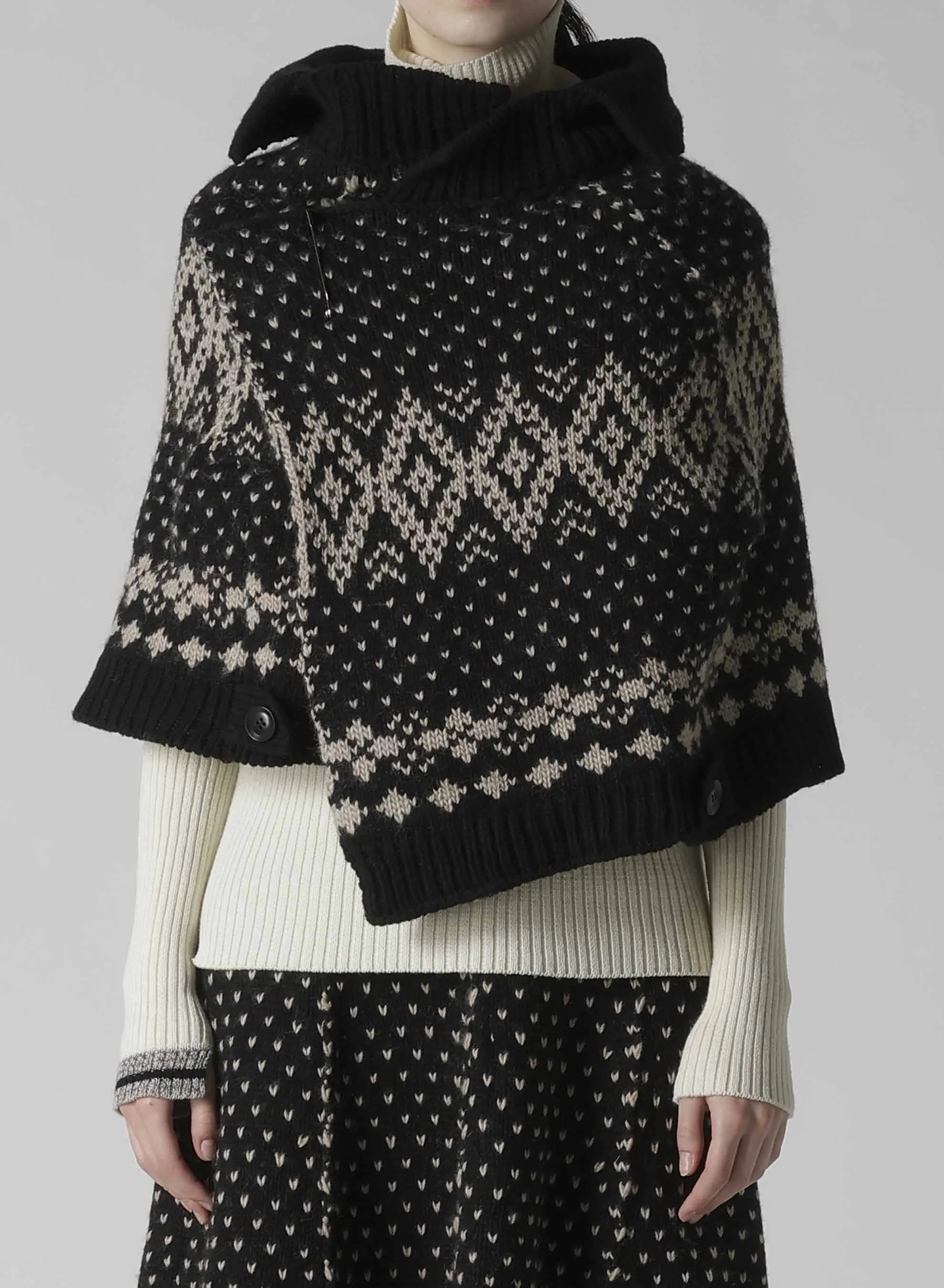 NORDIC JQ CAPE W/COLLAR sold by Yohji Yamamoto product image thumbnail 4