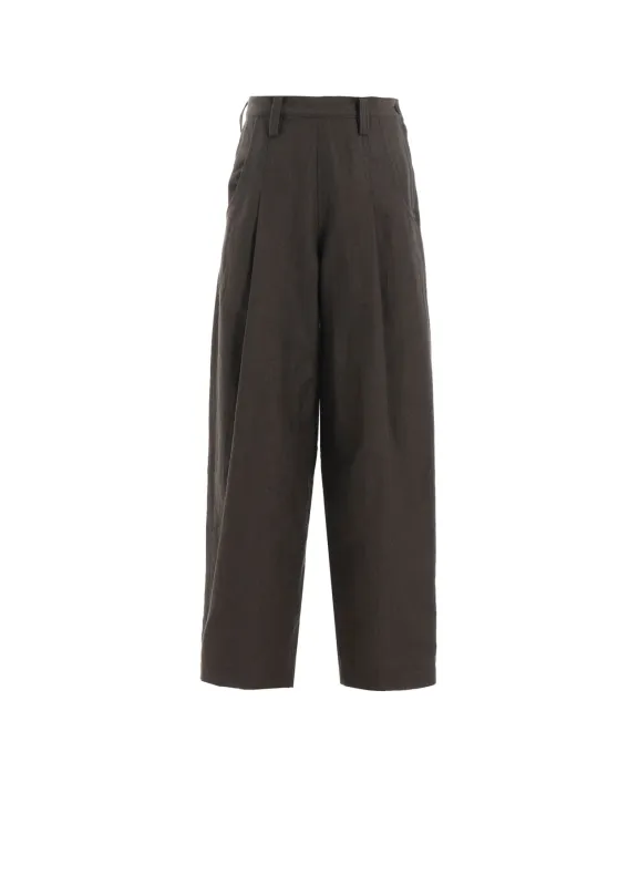 COTTON/FLAX MOLESKIN TUCKED PANTS made by Yohji Yamamoto