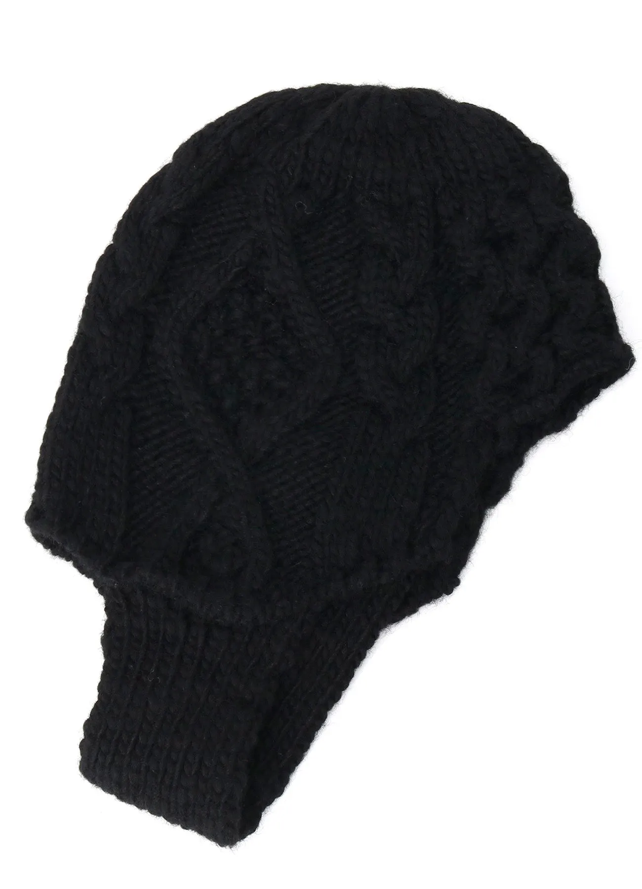 SLUB WOOL BEANIE W/ EAR FLAP sold by Yohji Yamamoto product image thumbnail 3