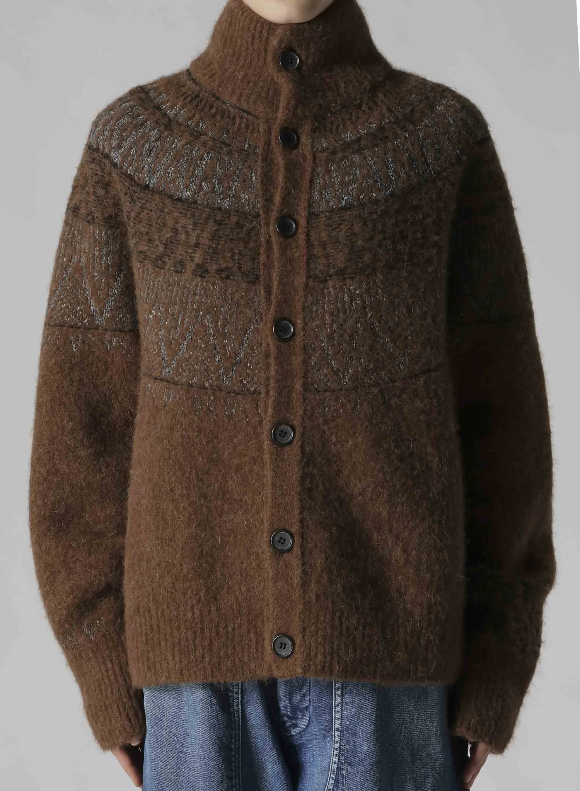 NORDIC DESIGN HIGH NECK KNIT CARDIGAN sold by Yohji Yamamoto product image thumbnail 4