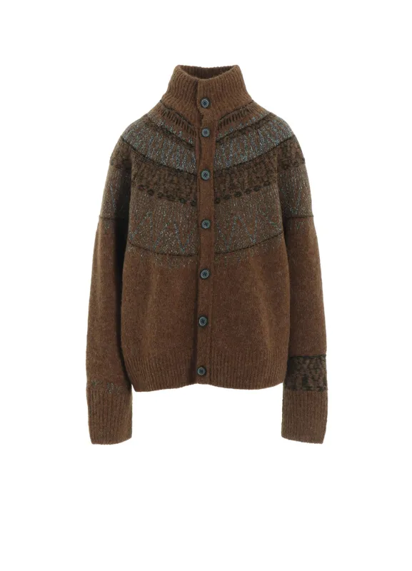 NORDIC DESIGN HIGH NECK KNIT CARDIGAN sold by Yohji Yamamoto