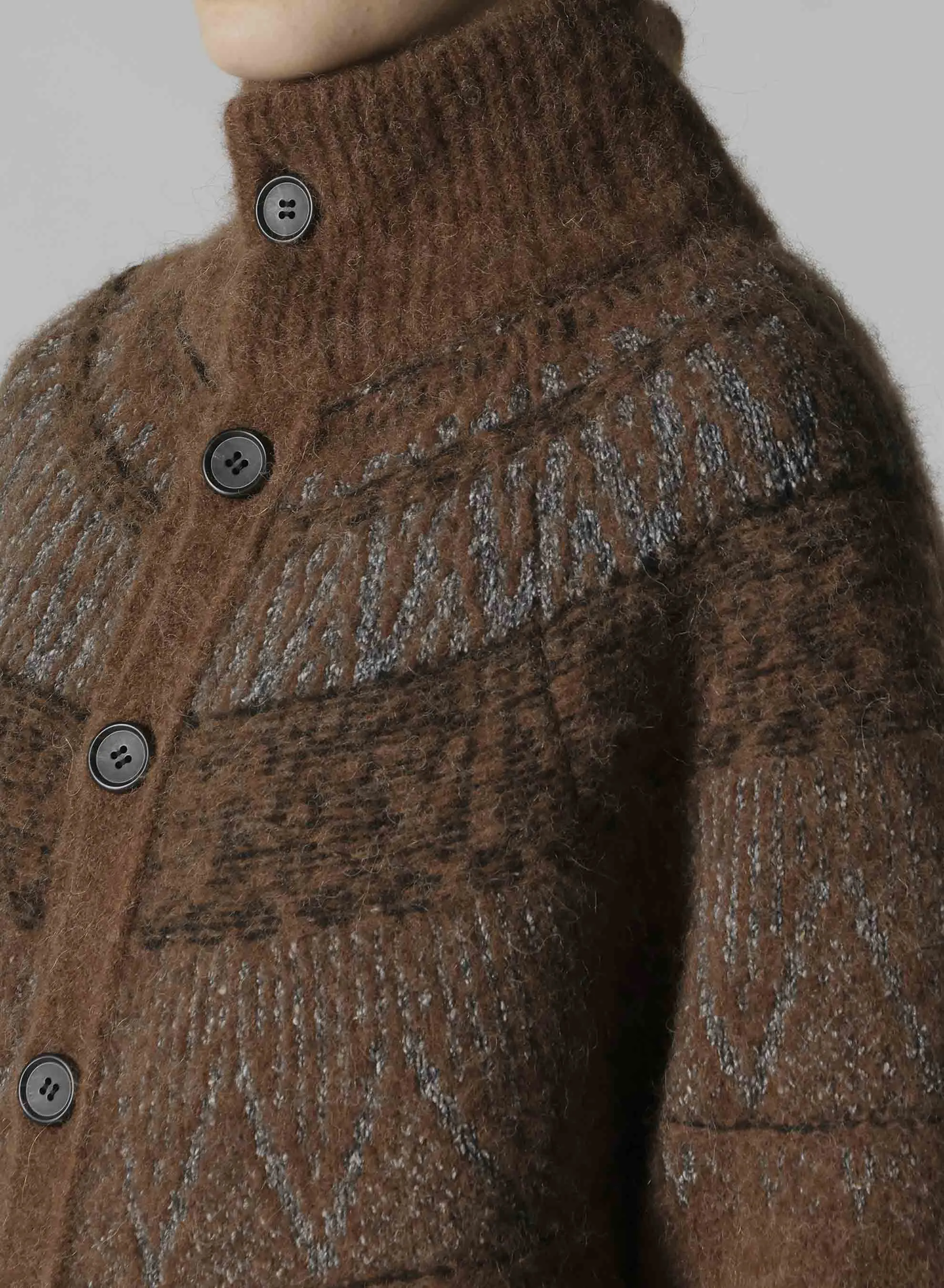 NORDIC DESIGN HIGH NECK KNIT CARDIGAN sold by Yohji Yamamoto product image thumbnail 5