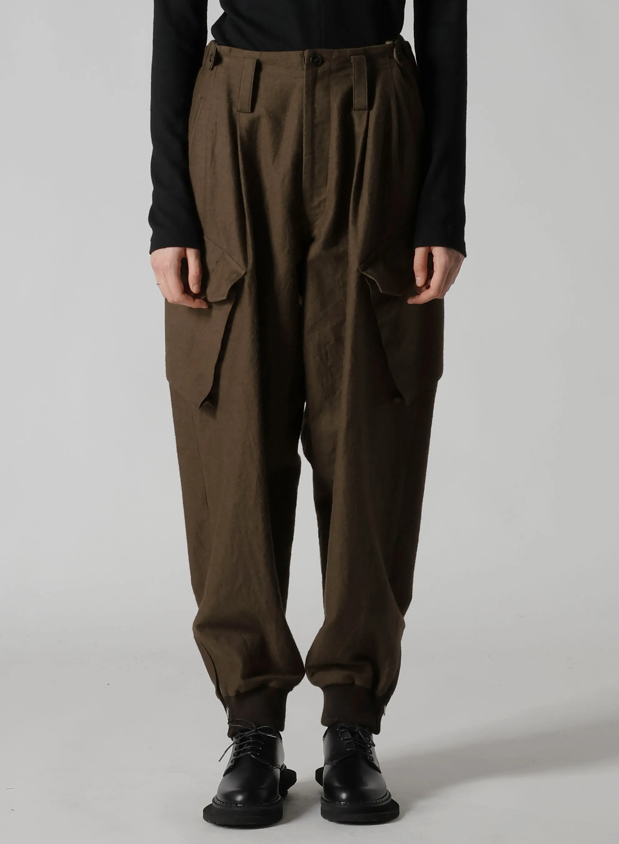 COTTON/FLAX MOLESKIN RIB HEM PANTS sold by Yohji Yamamoto product image thumbnail 4