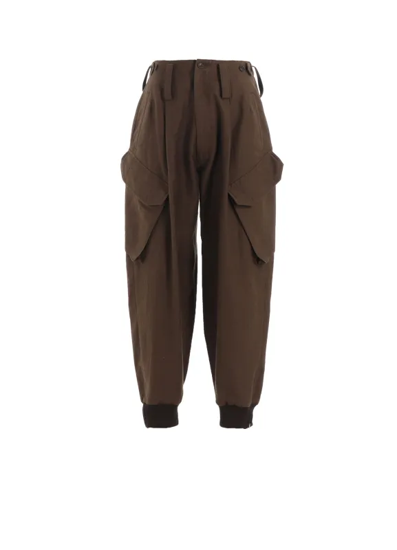 COTTON/FLAX MOLESKIN RIB HEM PANTS sold by Yohji Yamamoto