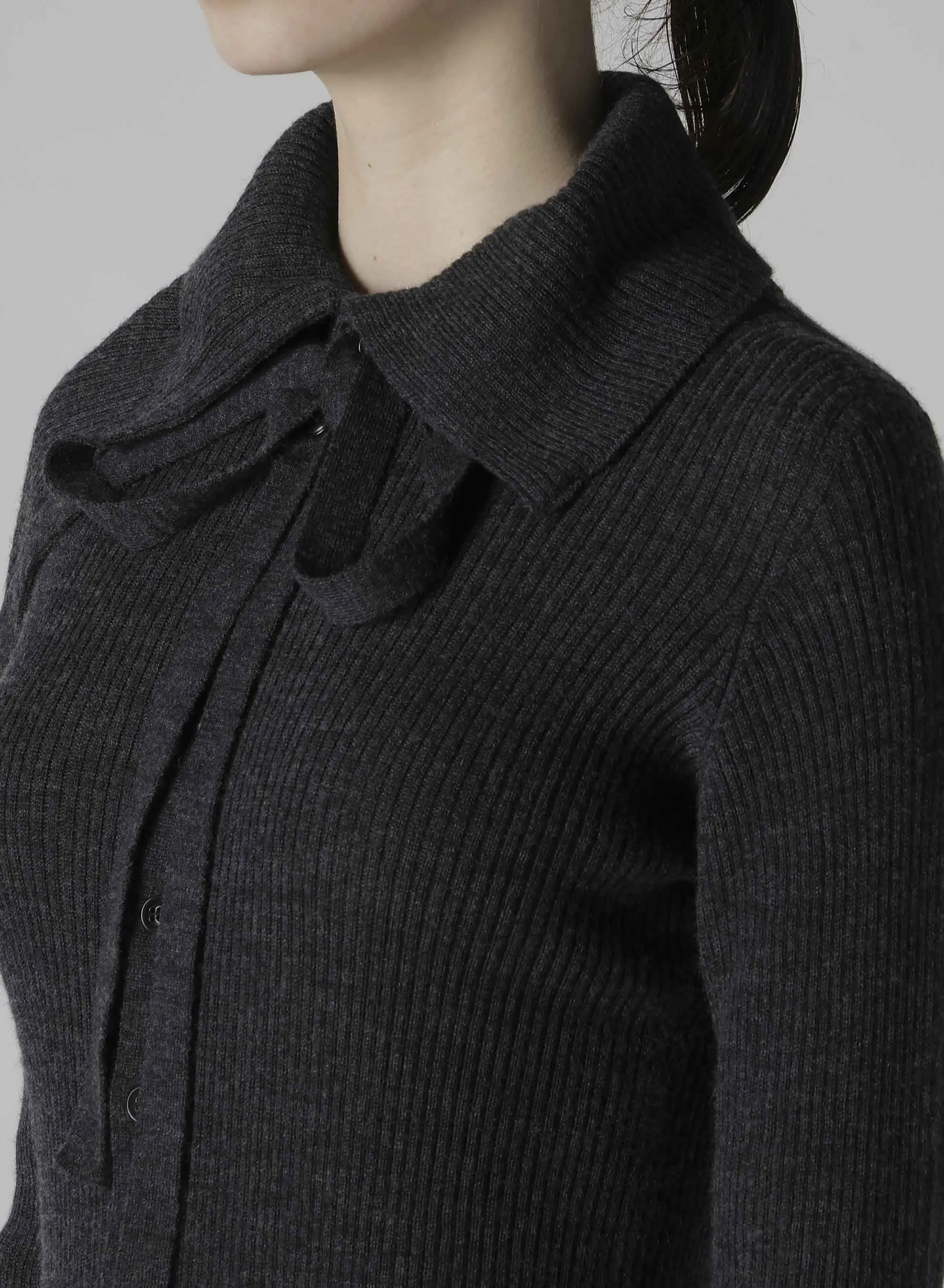 DOUBLE COLLAR ASSYMETRIC CARDIGAN sold by Yohji Yamamoto product image thumbnail 5