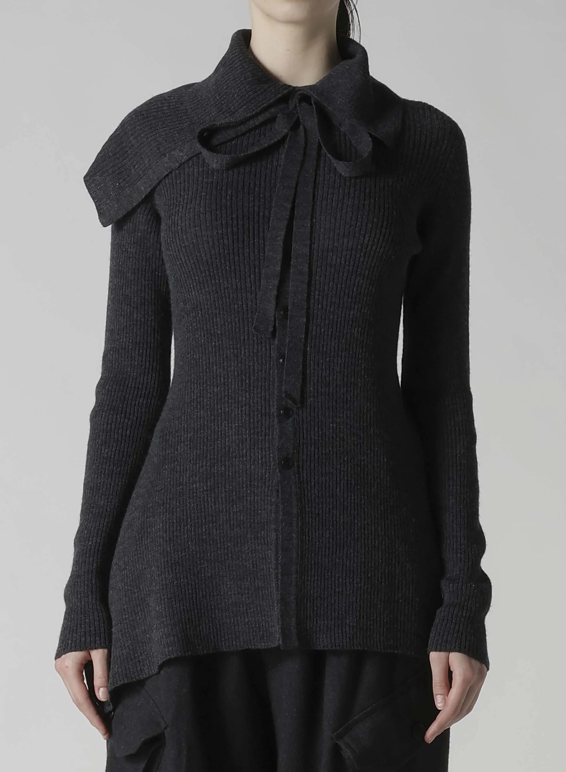 DOUBLE COLLAR ASSYMETRIC CARDIGAN sold by Yohji Yamamoto product image thumbnail 4