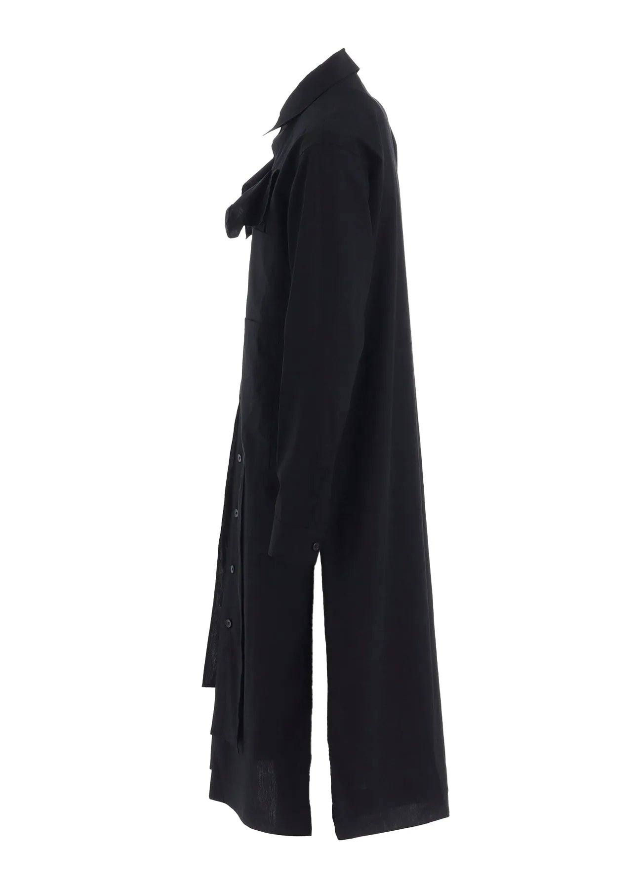 100/2 BROAD COTTON LAYERED LONG SHIRT sold by Yohji Yamamoto product image thumbnail 3