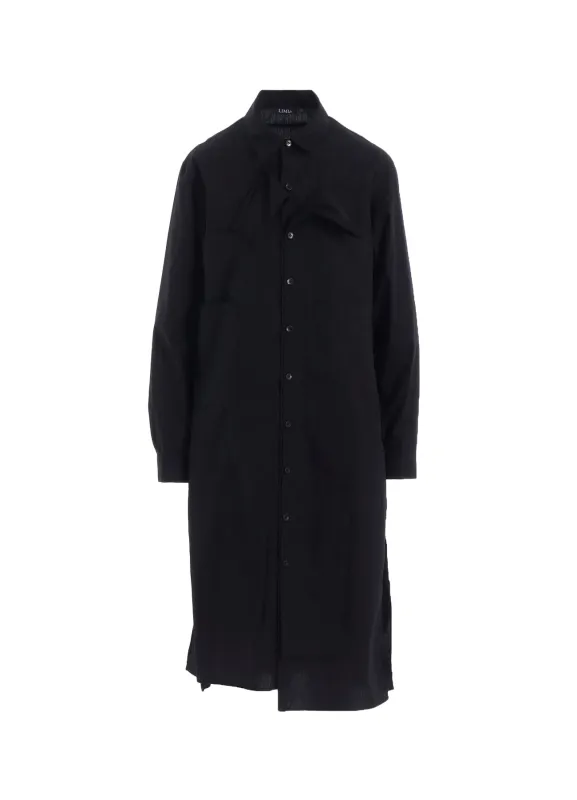 100/2 BROAD COTTON LAYERED LONG SHIRT sold by Yohji Yamamoto