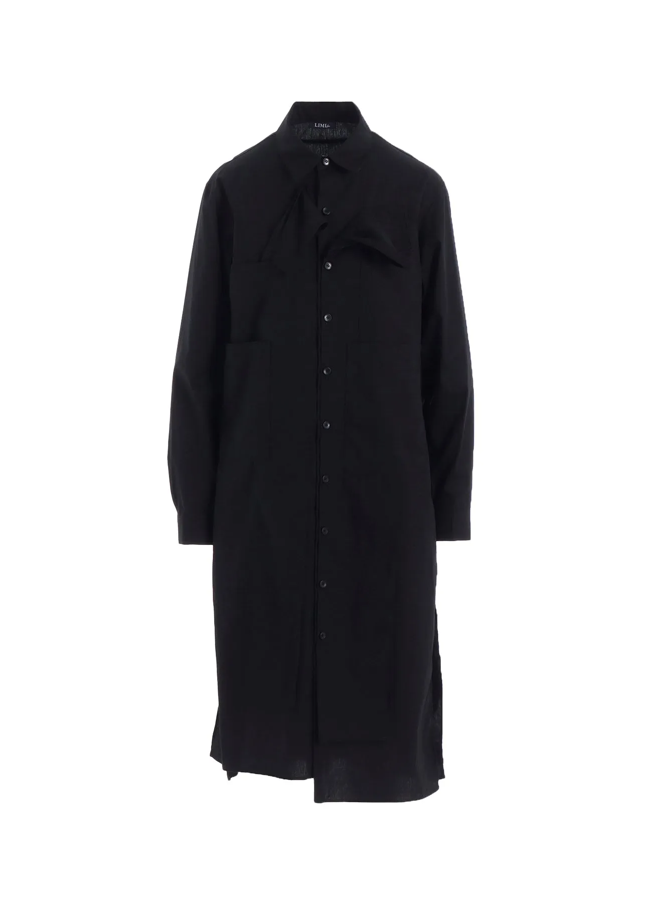 100/2 BROAD COTTON LAYERED LONG SHIRT sold by Yohji Yamamoto