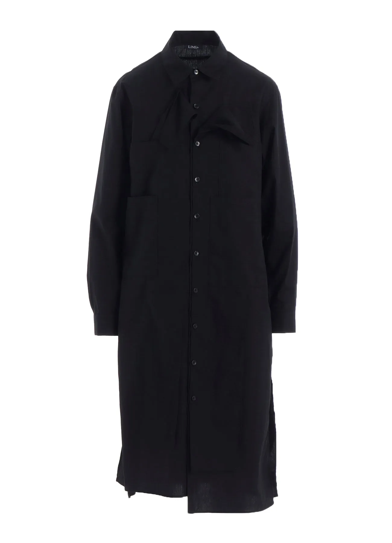 100/2 BROAD COTTON LAYERED LONG SHIRT sold by Yohji Yamamoto product image thumbnail 2
