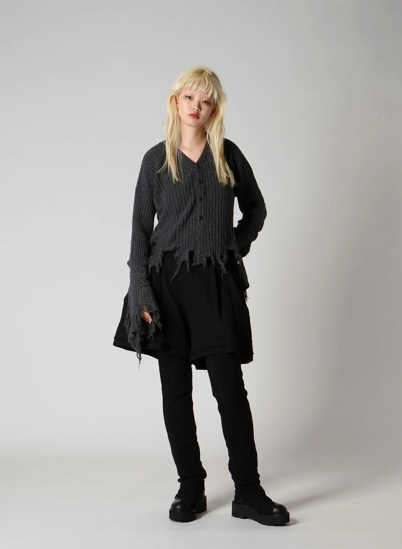 CRUSHED RIB CARDIGAN sold by Yohji Yamamoto product image thumbnail 4