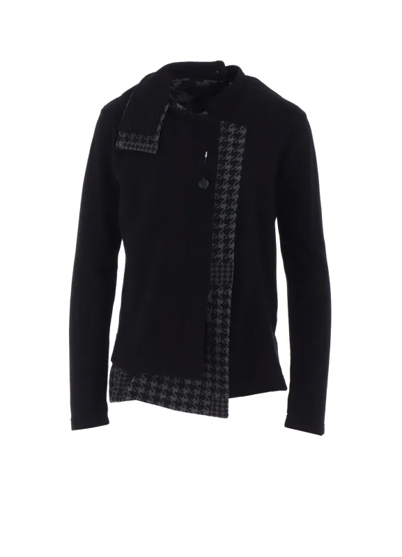 W/NY JERSEY UNBALANCED COLLAR CARDIGAN made by Yohji Yamamoto