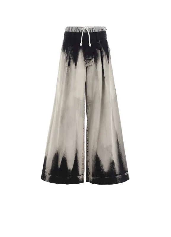 10OZ BLEACHED DENIM LAYERED-LIKE WIDE PANTS made by Yohji Yamamoto