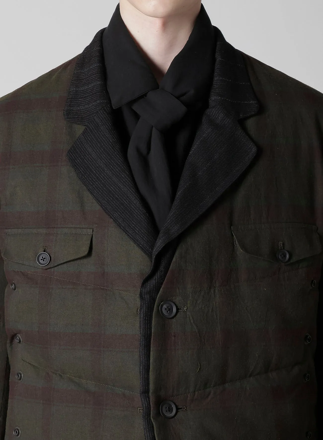MADRAS INK 3 BUTTONS JACKET WITH LINER sold by Yohji Yamamoto product image thumbnail 3