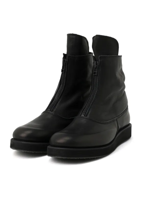 OIL SOFT LEATHER FRONT FASTENER BOOTS sold by Yohji Yamamoto