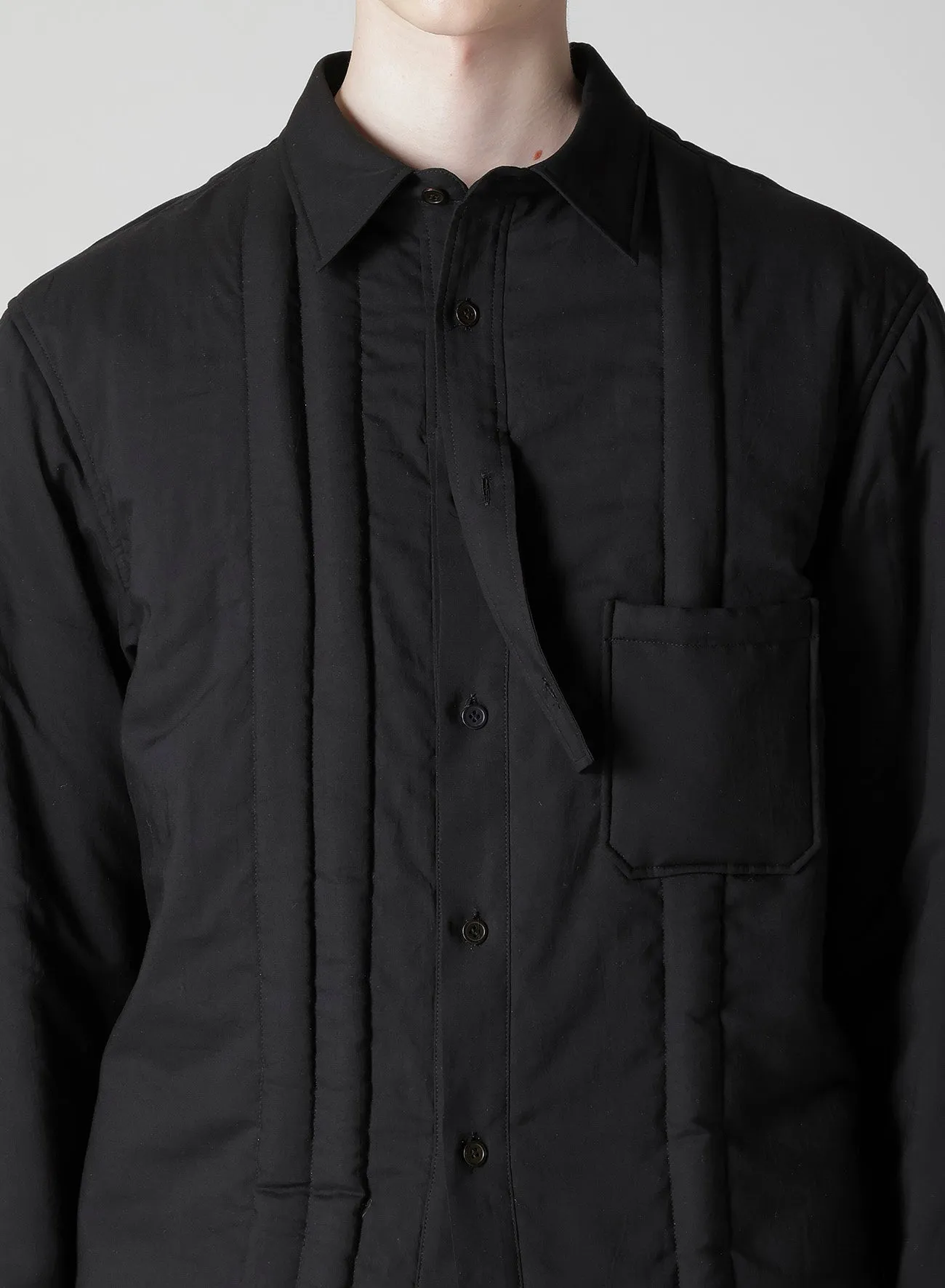 CELLULOSE LAWN DOUBLE PLACKET PADDED BLOUSE sold by Yohji Yamamoto product image thumbnail 4