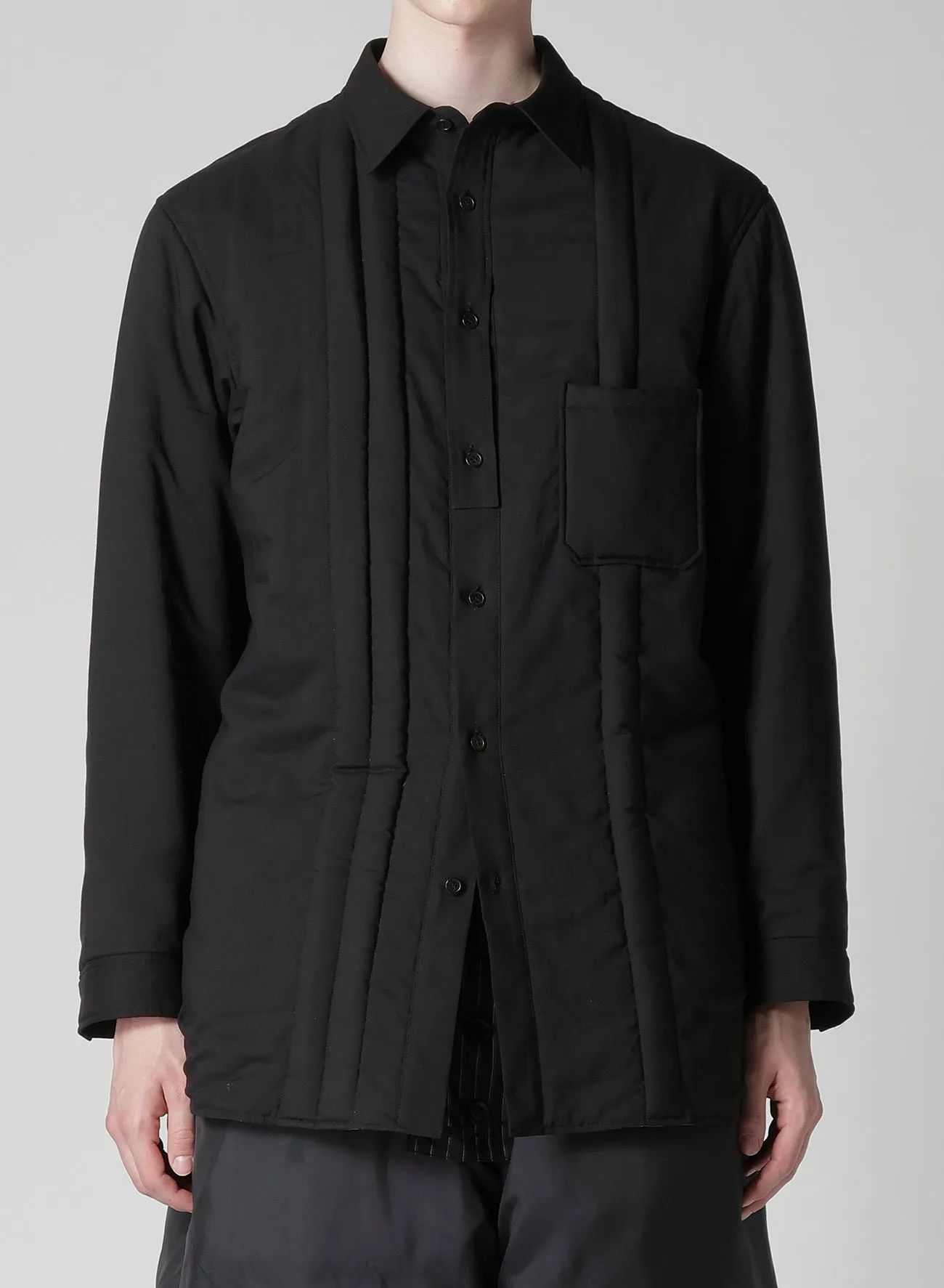 CELLULOSE LAWN DOUBLE PLACKET PADDED BLOUSE sold by Yohji Yamamoto product image thumbnail 2