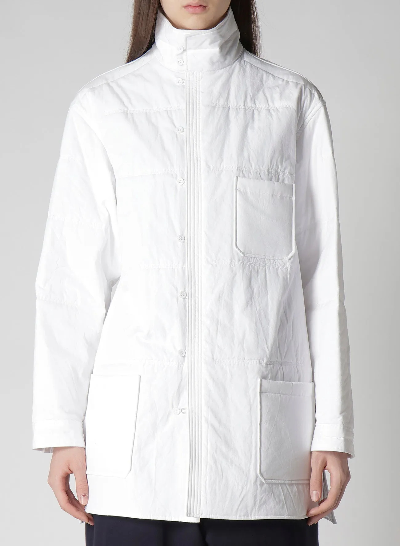 100/2 BROAD LOOP BUTTON PADDED BLOUSE sold by Yohji Yamamoto product image thumbnail 2