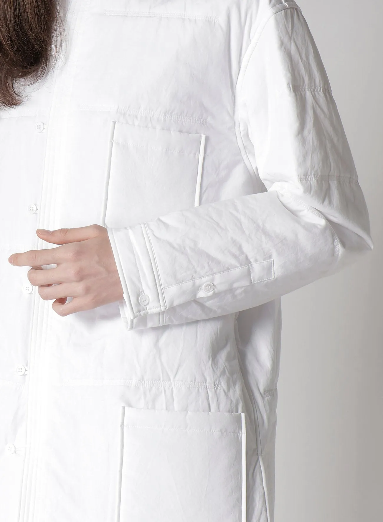 100/2 BROAD LOOP BUTTON PADDED BLOUSE sold by Yohji Yamamoto product image thumbnail 4