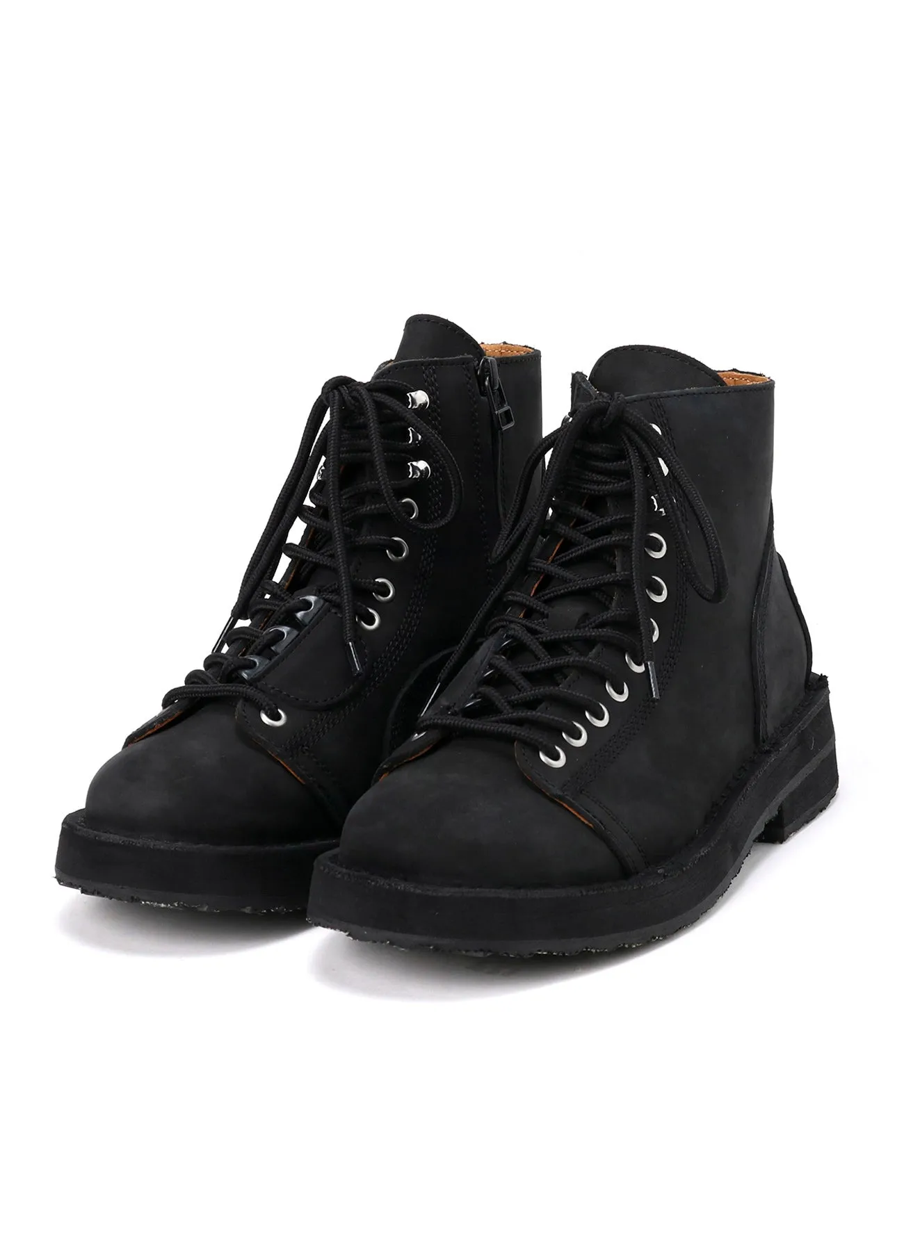 MAT SMOOTH LEATHER ZIP BIKER BOOTS sold by Yohji Yamamoto