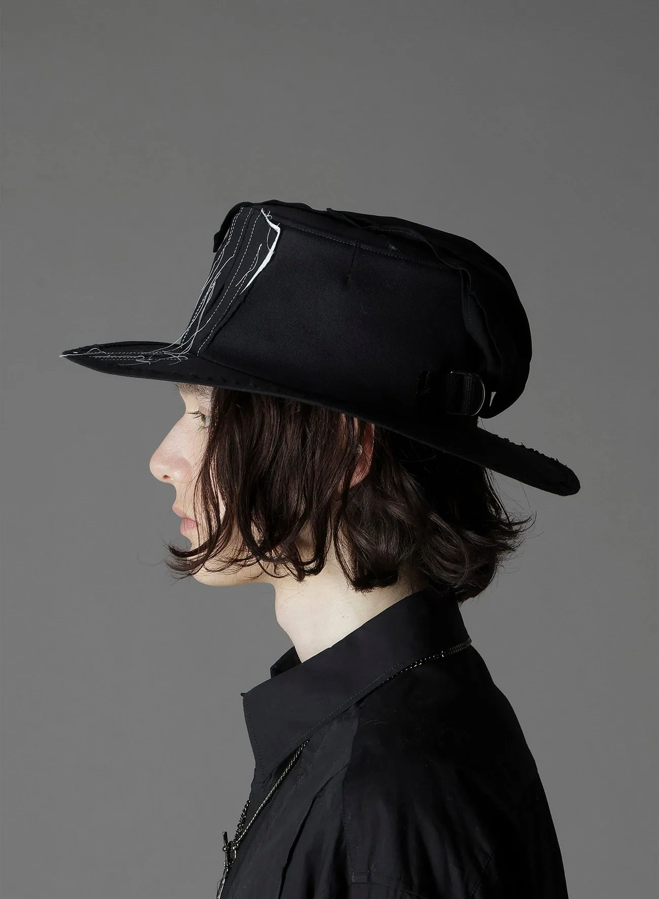 COTTON TWILL SCARF HAT sold by Yohji Yamamoto product image thumbnail 4