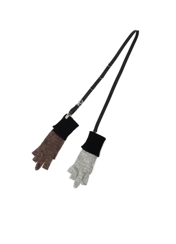SLUB MIX BELTED MIDDLE FINGER GLOVE sold by Yohji Yamamoto