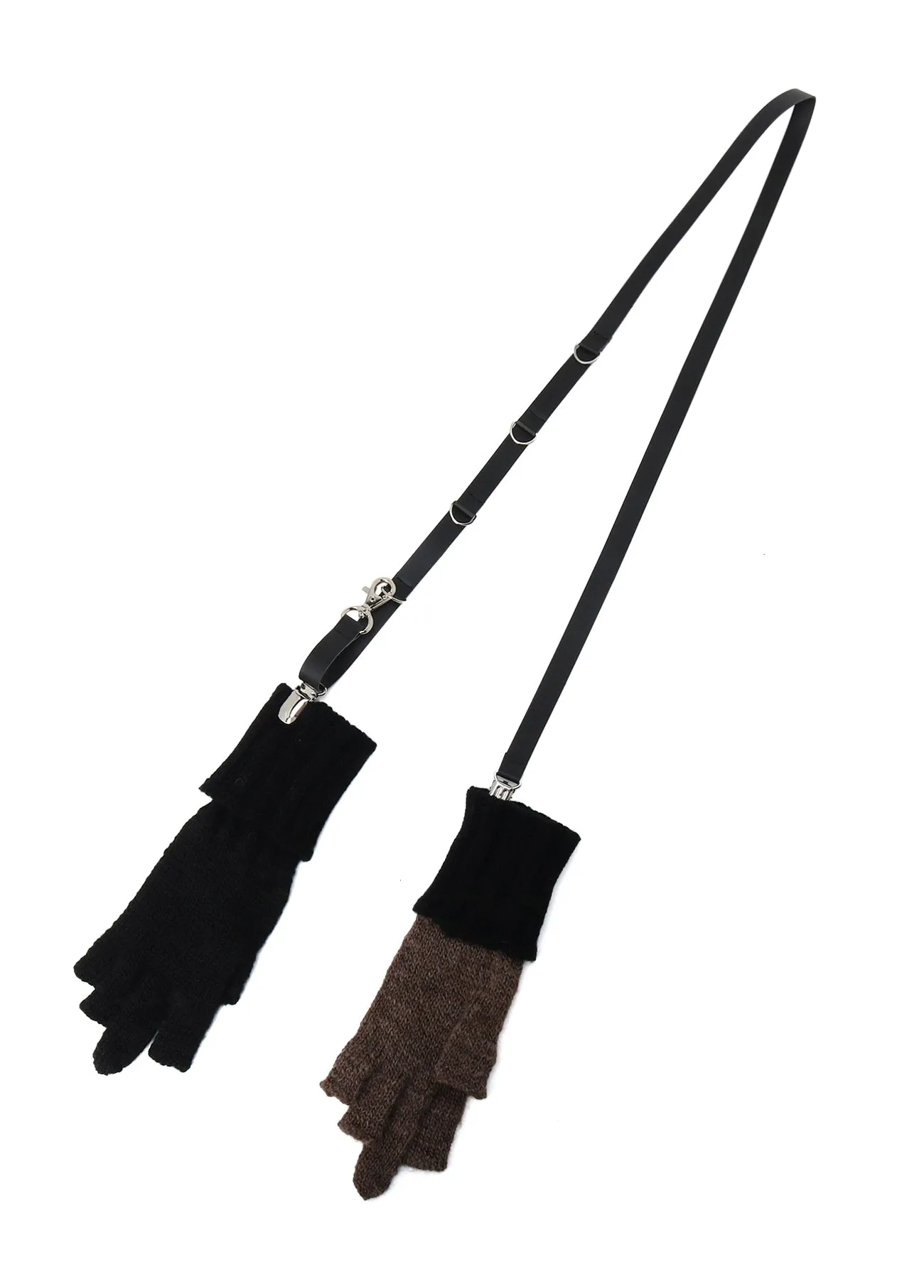 SLUB MIX BELTED MIDDLE FINGER GLOVE sold by Yohji Yamamoto product image thumbnail 2