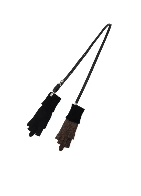 SLUB MIX BELTED MIDDLE FINGER GLOVE sold by Yohji Yamamoto