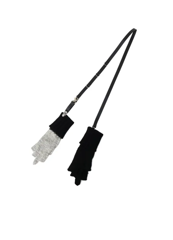 SLUB MIX BELTED MIDDLE FINGER GLOVE sold by Yohji Yamamoto