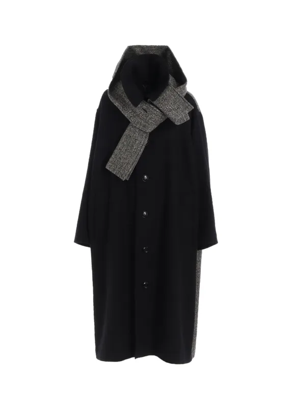 BIG HERRINGBONE DETACHABLE HOODIE COAT sold by Yohji Yamamoto