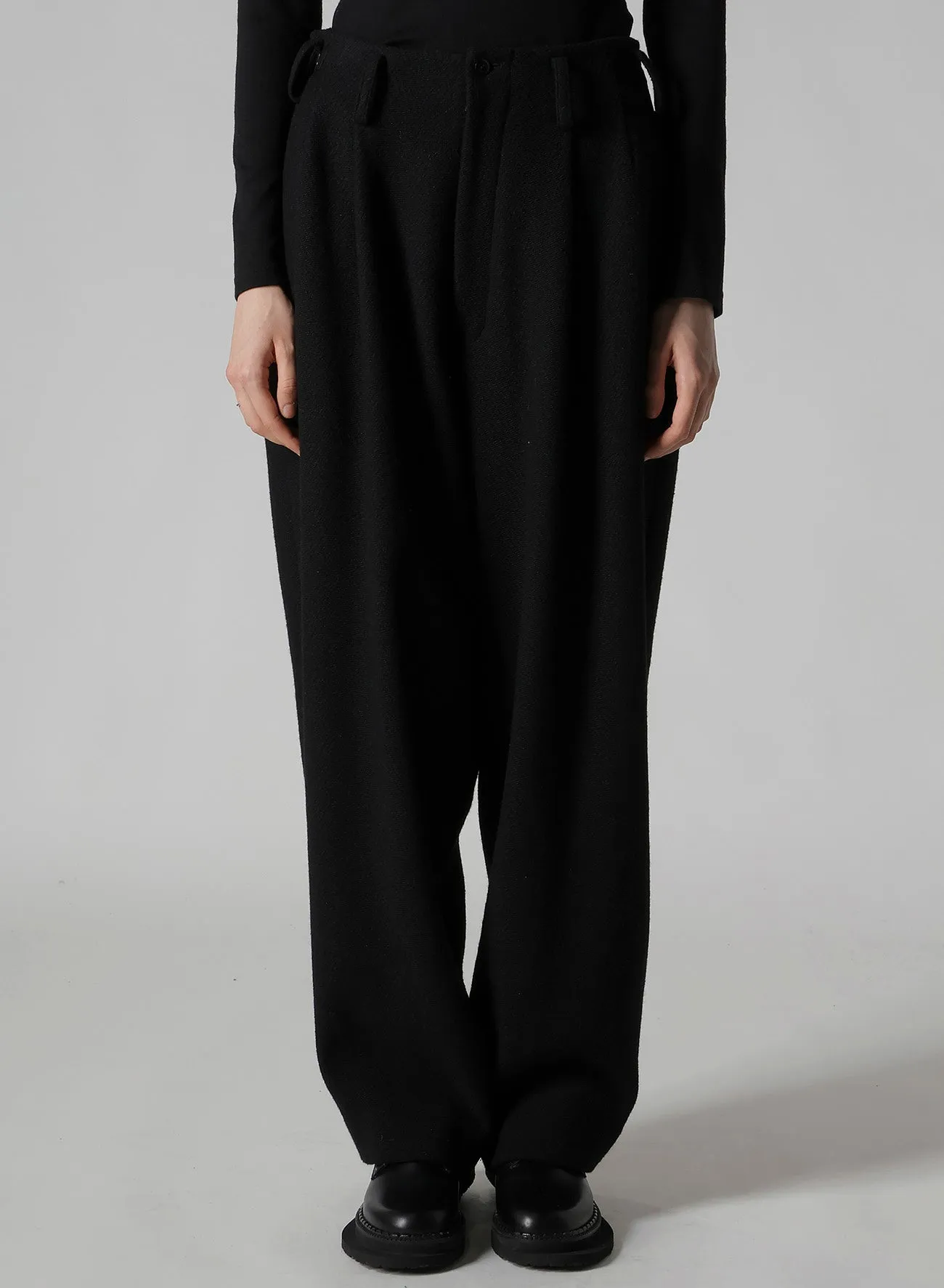 BIG HERRINGBONE DOUBLE TUCK WIDE PANTS sold by Yohji Yamamoto product image thumbnail 5